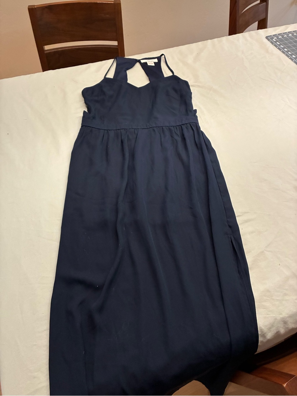 Sans Souci Navy Keyhole Halter Maxi Dress